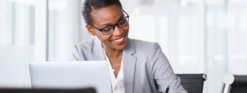 woman working on a laptop