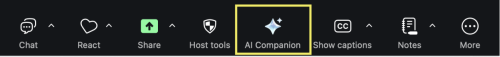Zoom AI Companion icon in the Zoom toolbar